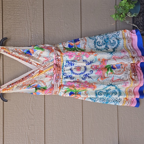 Anthropologie Collette Dinnigan Acionna seahorse print silk dress 8 - Picture 6 of 13